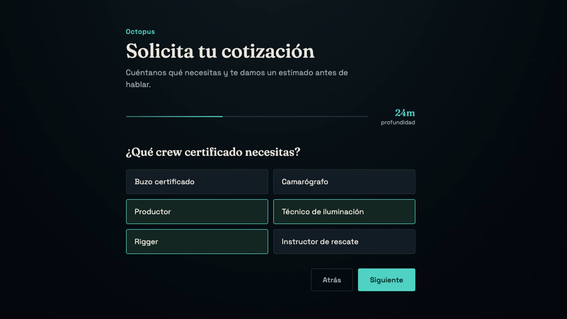 Panel de administración de servidores — vista 1