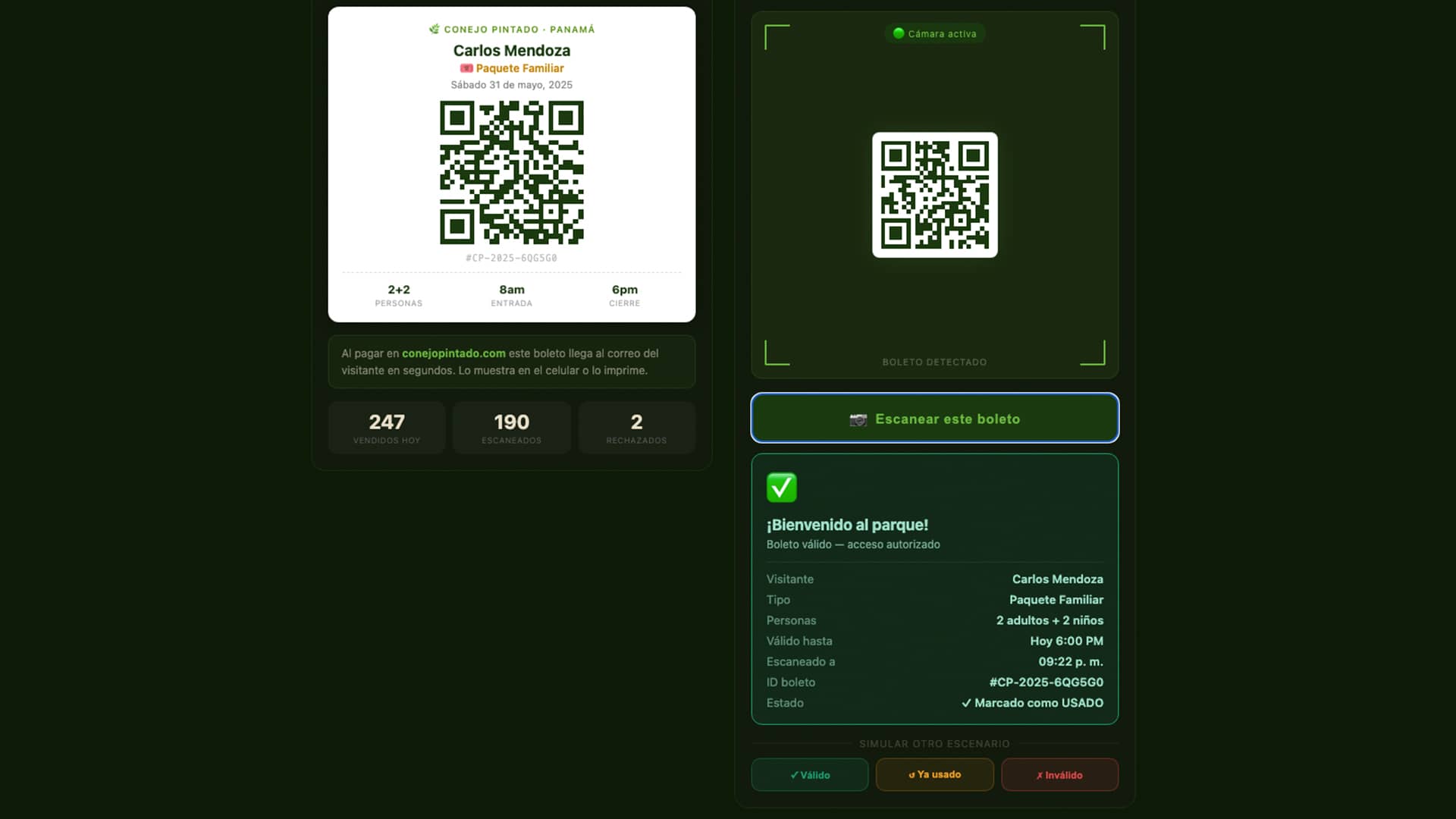 Panel de administración de servidores — vista 2